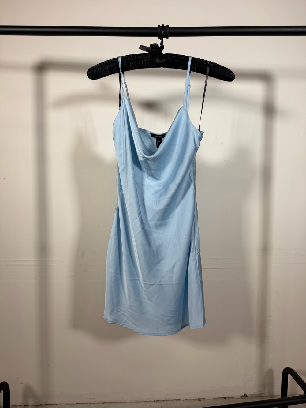Forever 21 Powder Blue Satin Cowl Slip Dress